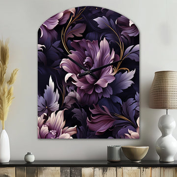 Shadowed Elegance Moody Patterns - Asymmetric Metal Wall Clock